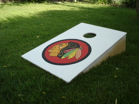 Bean bag toss board game.