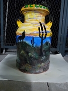 Arizona scenery on old milk jug