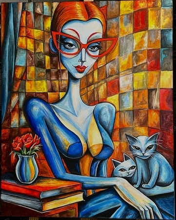 Lady and her cats